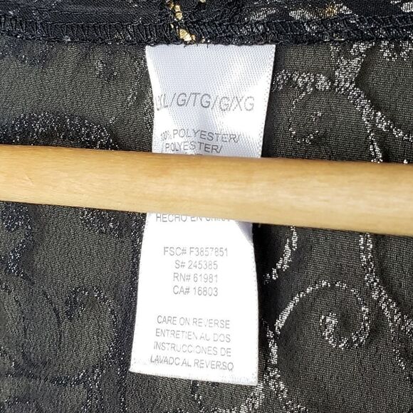 Metallic Gold Print Long Sleeve Open Front Cardigain/Tunic - Picture 4 of 4